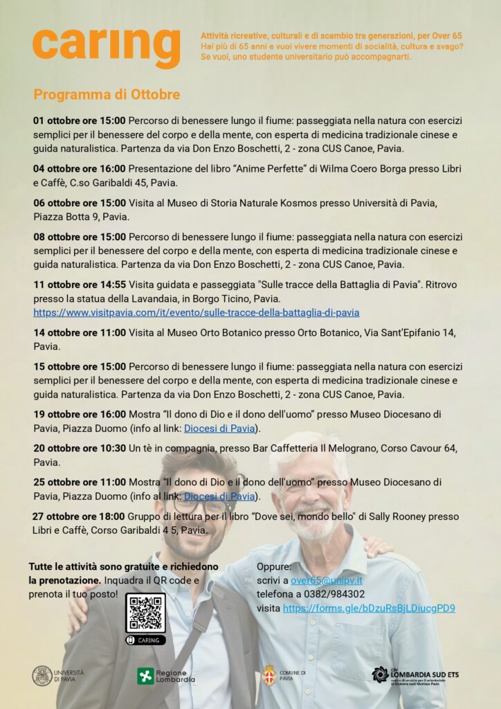 Progetto “Co-Housing e Caring tra Generazioni” – il programma del mese di Ottobre