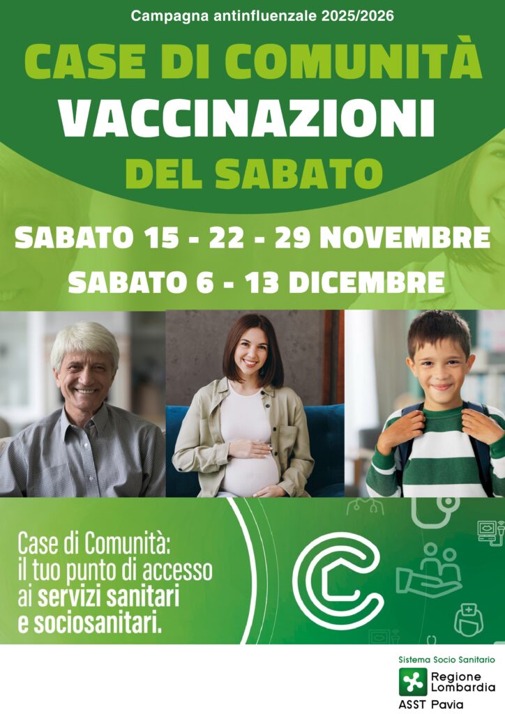 CASE DI COMUNITA’ SUL TERRITORIO PAVESE: VACCINAZIONI ANTINFLUENZALI DEL SABATO