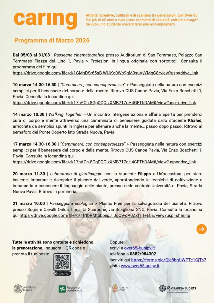 Co-Housing e Caring tra generazioni – il programma del mese di MARZO 2026