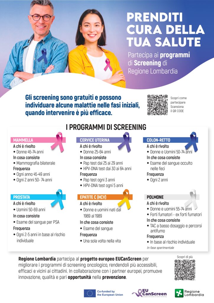 Programmi di Screening Oncologici proposti da Regione Lombardia
